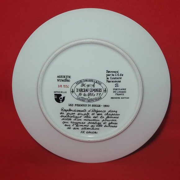 VTG 1976 D’Arceau Limoges Collectors Plate Léa la Femme Fleur la Belle Epoque 19 - Picture 3 of 10